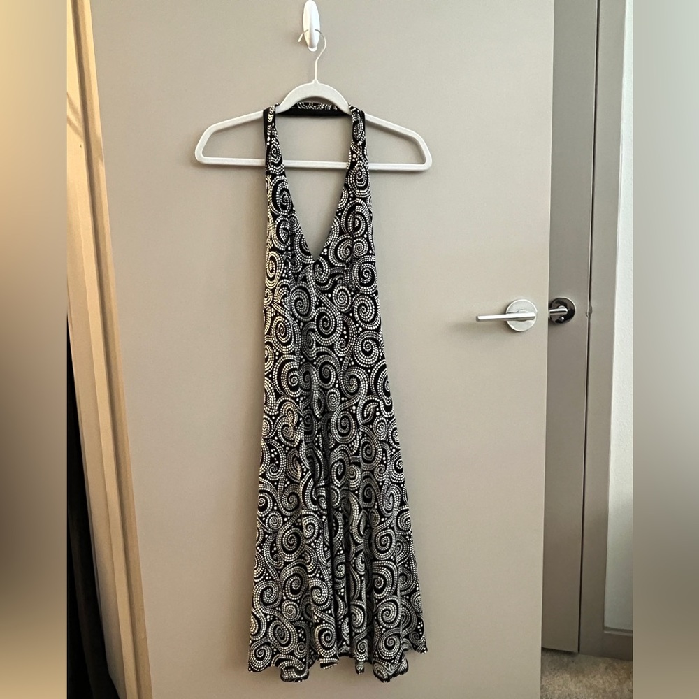 White Swirl Backless Dress by Dressbarn